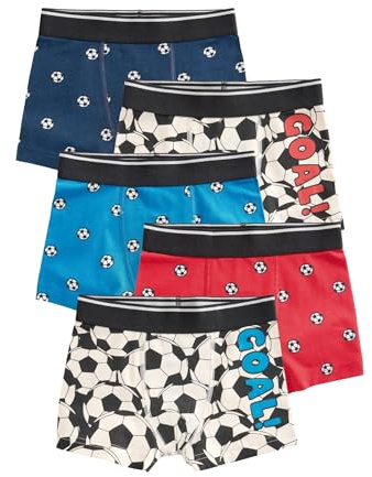 NEXT Jungen Standard Unterhosen im 5er-Set Red/Blue Football 98-104