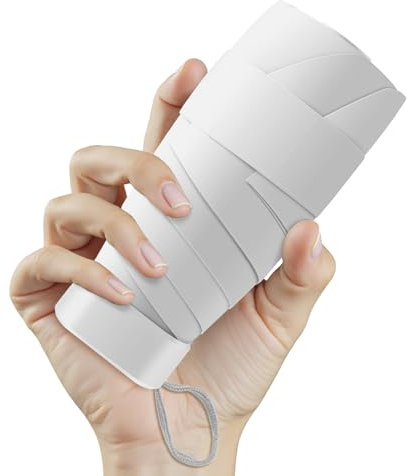 Zidoley Mini paraguas plegable para cartera, protección solar UPF 50 + y protección contra la lluvia, paraguas compacto a prueba de viento Mini con funda, construcción, adecuado para bolso de viaje