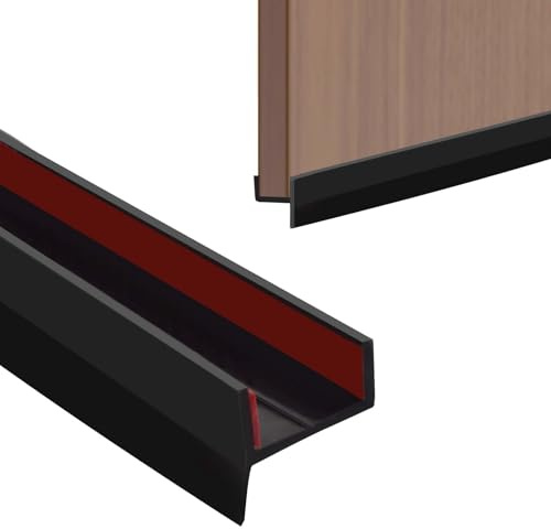 Junta de Perfil de Zócalo de Cocina para Zócalo de Cocina de 15 mm a 18 mm, Caucho de Silicona de Alta Elasticidad, Perfil de Sellado de Espesor para Zócalo de Cocina (Negro, 3m)