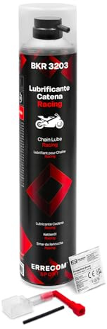 ERRECOM 1000 Miglia BKR 3203 Lubrificante Catena Moto Racing Alte Prestazioni, Resiste a Velocità Elevate Lunghe Distanze, Getto senza Schizzi, con Huggie System+Prolunga a 90°, Bombola Aerosol 750ml