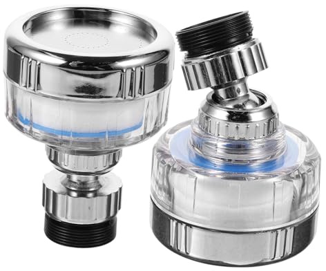Filtro de Grifo de Agua para Fregadero, 2 Piezas, Ahorro de Agua | Abs Plata, para Cocina y Baño, Fácil de Limpiar, Aumenta Presión y Ofrece Lavado Potente
