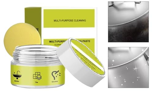 Pruojhw Pasta Limpiadora de Piedra | Suave Multiusos 100g Productos De Limpieza,Quitamanchas para Encimera de Cocina - Para Metal Azulejo Cocina Baño Encimera Estufa Placa Fregadero Gabinete Suelo