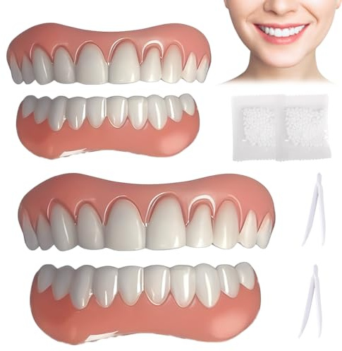 YOFDAL Set di protesi dentale premium da 2 pezzi, set regalo di denti artificiali Faccette Dentali Universali Superiore E Inferiore