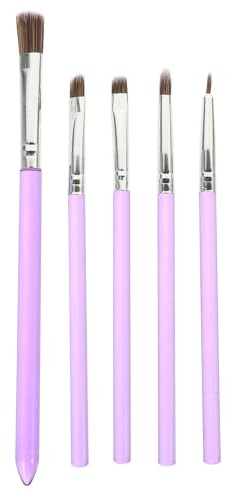Cabilock Set de 5 Pinceles para Repostería en Color Púrpura Pincel para Decoración de Pasteles y Fondant Multifuncional para Pintura de Postres Material Apto para Uso Alimentario