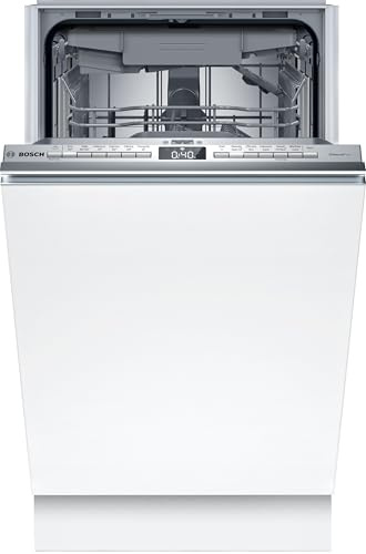 Bosch Series 4 SPV4EMX17G Fully Integrated Slimline Dishwasher, 45cm | Efficient Dry, 6 programmes, Vario Flex baskets, Vario Drawer, 5 options, Time Light, 44dB, 8.7L, 10 place settings