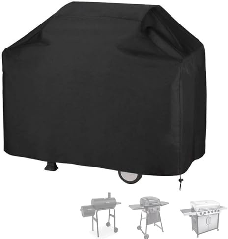 BBQ Grillabdeckung Wetterfest Wasserdicht, Grillabdeckung Mit Kordelzug, Abdeckhaube Für Gasgrill, Staubdichte Schutzhülle Für Drinnen Und Draußen, Ideal Für Garten (190 * 71 * 117cm,Schwarz)