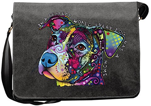 Hunde Motiv Umhängetasche für Hundehalter mit Hunde Tasche Canvas In A Perfect World Hund Hundebesitzer Hundehalter Dog Hunde Artikel Dogs Hundefreund