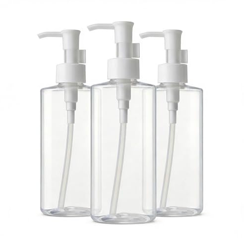 Juego de 3 botellas rellenables de plástico, con dispensador (50 / 100 / 120 / 150 / 200 ml)