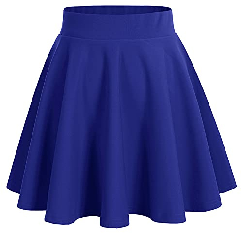 Bridesmay Mångsidig stretchig informell veckad kjol för damer, basal-minikjol, hög midja, skateboardkjol, cosplay, kort klockkjol, XXL