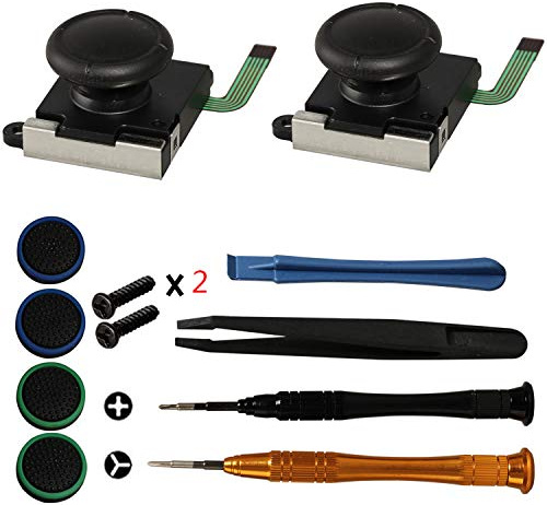 3D Analog Joystick, Timorn pièces rechange pour joystick Kit réparation clé pour contrôleur Joycon Controller - avec tournevis à vis Brucelles Outils levier et capuchins