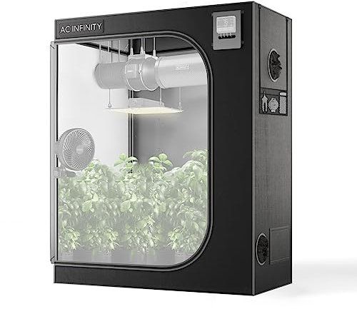 AC Infinity CLOUDLAB 642, tente de culture Advance 4 x 2, poteaux épais de 2,5 cm, toile Mylar 2000D, réflectivité élevée testée en laboratoire, fenêtre à fermeture éclair grande