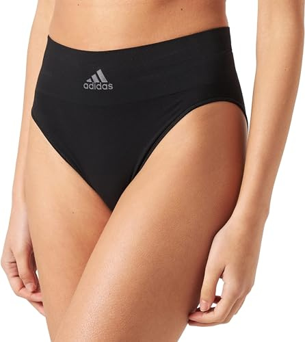 adidas Intimo da Donna - Slip a Gamba Alta (Taglia XS - XXL) - Intimo Comodo da Donna, 000 Nero, M