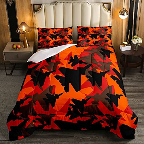 Set di biancheria da letto per aeromobili con piumone e piumone per bambini mimetico per bambini per bambini per aerei piumino trapuntato taglia 135x200cm