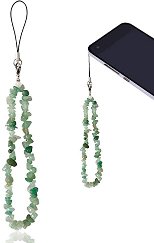 1 Pcs Beaded Crystal Wrist Strap, Natural Gemstone Phone Chain Keychain