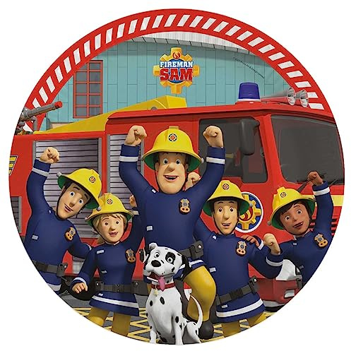 Folienballon * Feuerwehrmann Sam * als Deko für Kindergeburtstag und Party | 43cm | für Luft und Helium | Feuerwehr Fireman Kinder Geburtstag Ballon Dekoration Folienballons