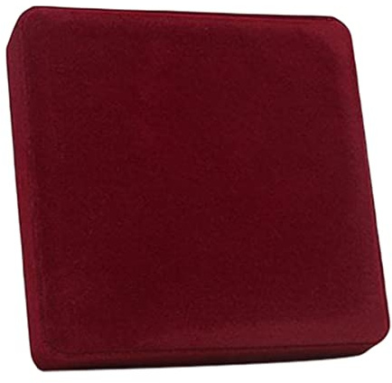 Amagogo Samt Schmuckschatulle Perlenkette Box Halter Tragbar für Geburtstag Jahrestag Valentinstag Muttertag Vatertag Hochzeitstag Geschenk, 19x19x4cm, Rotes inneres Herz