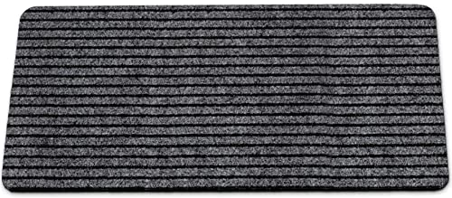 Felpudo atrapador de la suciedad, alfombra antideslizante para puerta, exterior, alfombrilla de entrada para interior, exterior, color gris, 40 x 80 cm