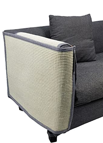 Fully Wrapped Cat Scratcher Couch- Natural Sisal Furniture Protection from Cats-Corner cat Scratcher for Couch Bed,Chair-Easy Installation