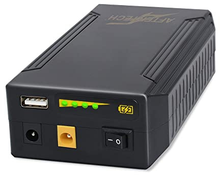 AFTERTECH Mini UPS PowerBANK Batterie Li-Ion 12 V 8300 mAh 100 Wh + Sortie 9 V et USB E2D1