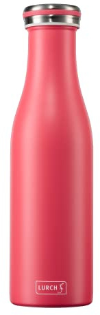 Lurch 240934 Isolierflasche/Thermoflasche für heiße und kalte Getränke aus doppelwandigem Edelstahl 0,5l, pink