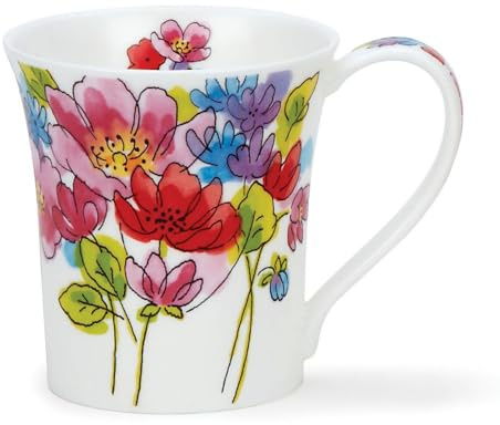 DUNOON Fine Bone China 0,2 Liter Jura Becher Inky Florals (Rosa)