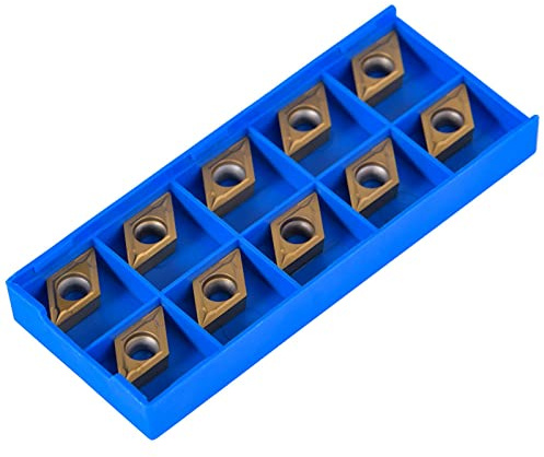 CNC Hartmetall Wendeschneidplatten DCMT11T304, 10 Stück, mit Halter und Box, 19,5x11x4mm, für Drehmaschinen