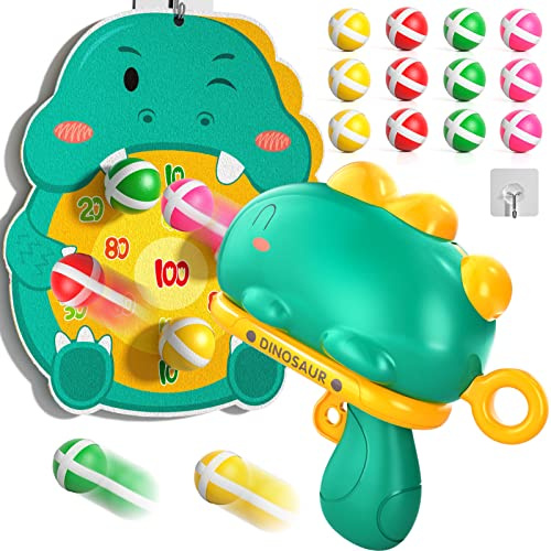 Kids Blaster Gun Shooting Games Dart Board Toys for Boys Girls Ages 3-5 6-8, Outdoor Indoor Dinosaur Dart Board for Kids Birthday Gifts, Ideas Party Game Toys Gifts for 3 4 5 6 7 Year Old Boys Kid