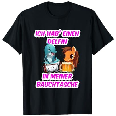 Delfin in meiner Bauchtasche Party Outfit Malle Mallorca T-Shirt
