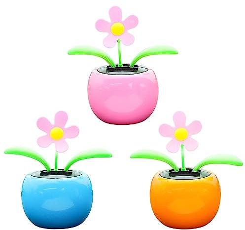 tinysiry Fiore Danzante ad energia Solare Giocattolo a Forma di Fiore oscillante per scrivania, Finestra o Decorazione dell'auto, Ornamento Interno del cruscotto dell'auto Divertente Fiore Solare OSC