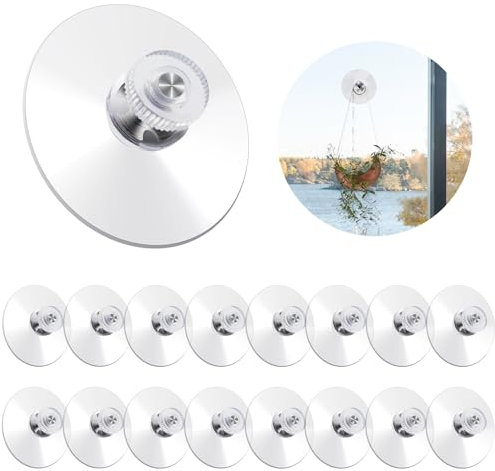 Lianxuia 16 Pcs Suction Cup Plastic Suction Pads, 50mm/1.96 inch Clear PVC Sucker Pads, Strong Adhesive Suction Holder with M5 Screw Nut for Windows, Bathrooms, Glass Walls, Car Sun Shades