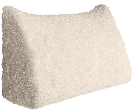 Johnear Keilkissen Lesekissen für Bett und Sofa Lehnenkissen Weiß Plüsch Kissen 100cm, Rückenkissen Kopfteil Bett Rückenlehne Großes Dreieckiges Lendenkissen