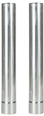 2Pcs Stainless Steel Exhaust Pipe, 48cm Stove Chimney Pipe Gas Exhaust Pipe for Woodburners, Camping Stoves, 60mm Diameter (Straight)