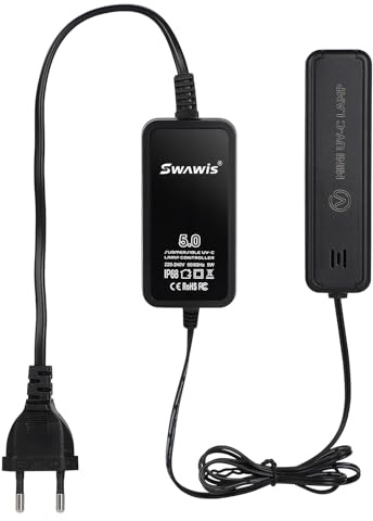 SWAWIS 5W Mini UV Klärer Aquarium, 220V UV Licht Sterilisator für Aquarium | mit Schutzhülle, Zuhause UV Sterilisator Lampe für Unterwasser-Sterilisation Algenentfernung Desodorierung