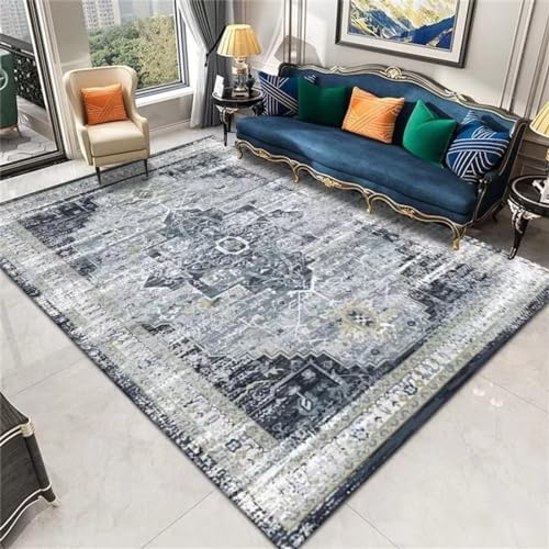 RUGMRZ Alfombras Alargadas Alfombras Infantiles Niña Restaurante Accesorios de Cocina Patrón de Planta Azul Textura Decoración Alfombra Tradicional Alfombras Pequeñas 60X90CM