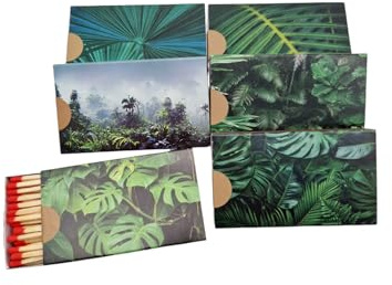 10 Schachteln à 50 XL Zündhölzer für Grill, Kamin und Kerzen Camino 10 cm (500 Streichhölzer), Motiv Tropical KM Match Art.1568 Sicherheitszündhölzer Langzündhölzer Streichholzschachteln (10)
