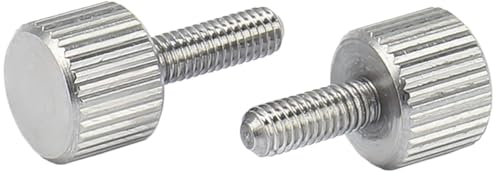 Handknopfschrauben, 10 Stück M2,5 M3 M4 M5 M6 M8 Rändelschrauben, Rändelschraube mit gerändeltem Kopf, Maschinen, Werkzeug, runde Einstellhandschraube, 304 Edelstahl(M4*10mm)