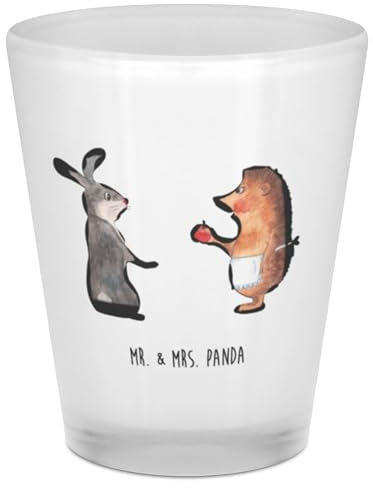 Mr. & Mrs. Panda Schnapsglas Hase Igel - Geschenk, Shotgläser, Liebe Spruch, Trösten, Lustige Sprüche, Trennungsschmerz, Likörgläser, Schnapsgläser, Likörglas, Herzschmerz, Shot Glas