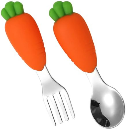 JOINPAYA 2stücke Löffel Und Set Für Kleinkinder Aus Und Besteck Zum Selbst Essen Praktisch Für Zuhause Und Unterwegs