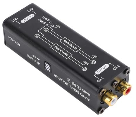 Rauschfilter, Brummeliminator, Erdschleifen Isolator, Plug and Play für Studio Auto TV Stereoanlage mit Aluminiumlegierungsmaterial und Umfangreichem Frequenzgang