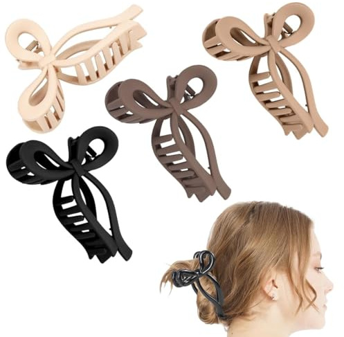Aililong 4 Stück Haarklammer Schleife - Hochwertige, langlebige Schleifen Haarklammer Schmetterling Haarspangen für Damen und Mädchen - rutschfeste Haarspangen Schleife, perfekt für alle Anlässe.