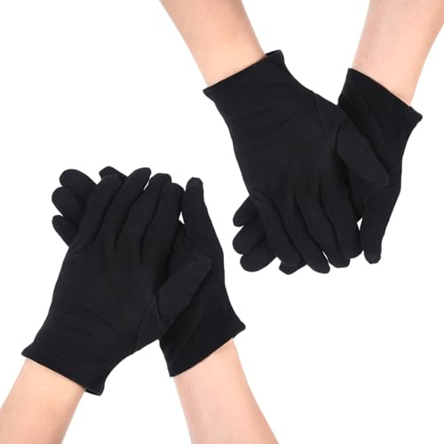 ODDerZZii 2 Paar Baumwollhandschuhe, Handschuhe, Handschuhe mit Schnappverschlus, Formelle Smoking Kostüm Ehrengarde Inspektionshandschuhe für Schmuck, für Frauen und Herren