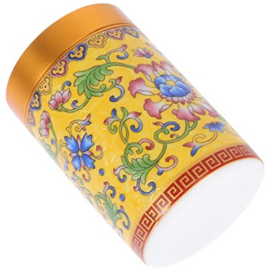 Cabilock Enamel Tea Can Storage Can Ceramic Tea Canister for Loose Jar Porcelain Container in Pantry Storage Containers