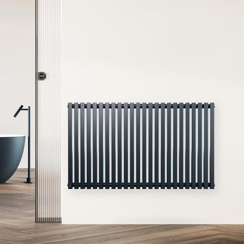 blumfeldt - Radiatore, 891W, Radiatore da Parete in Acciaio, Design Moderno con Tubi Verticali, Montaggio a Parete, Connessione Laterale, 100x63 cm, Antracite