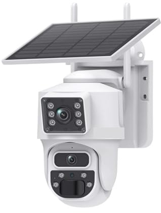 VEKELETE 8MP 4K Solar IP Camera With Battery Outdoor HD 4MP Dual Lens WiFi IP Camara Solar Panel CCTV(4MP 4G 64GB)