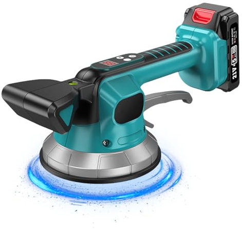 Outil de vibration sans fil pour carrelage compatible avec Makita 18 V 850 kg, machine à carrelage à 10 vitesses avec ventouse de 14,5 cm pour poser des carreaux de 30 à 240 cm
