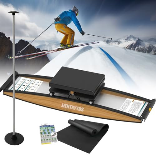 JJENXYYDS Ski-Trainingsgerät, Hüft-Body-Balance-Trainingsgerät, Ski-Beintrainer, 150 kg belastbar, für Bauch- und Beintraining, mit Skistöcken Matten