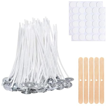 Kerzendocht Set, 50 Stück Kerzendochte für Kerzen 10cm, Kerzen Selber Machen Set, Rauchfrei Kerzendocht, Dochte für Kerzen DIY Kerzen, Cotton Candle Wick für die Kerzenherstellung Candle DIY