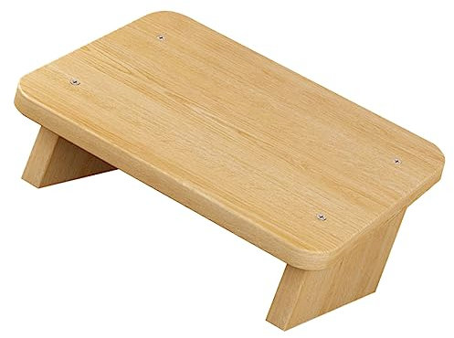 LOEFLIFA Wooden under Desk Stool Footrest 30cm Oak Finish Portable Foot Stool for Office and Home Leg Rest for Adults