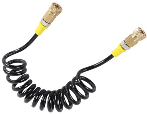 Kfwfuaee Pompe de remplissage d'air pneumatique tuyau à distance moto vélo voiture pneu tube à essai double femelle raccord rapide tube ressort