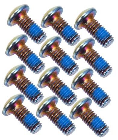 HOODANCOS 12pcs Screws for Mountain Bike Brakes Titanium Steel Brake Pad Screws Pack for Bike Fixing